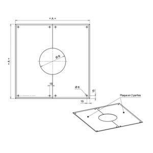 PLAQ.PROP. 80/130 - NOIRE 382 X 382 - EN 2 PARTIES