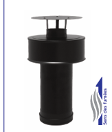 Terminal pare-pluie et pare-vent CONC BLACK Ø100/150