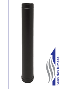 Élément droit 1,000 mm CONC BLACK Ø100/150