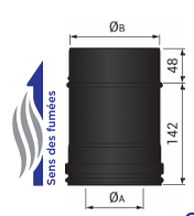 Élément droit 200 mm CONC BLACK Ø100/150