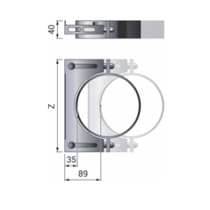 Collier mural réglable 354-554 mm DW Ø150