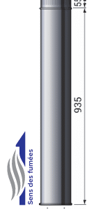 Élément droit 1.000 mm DW 316 Ø150